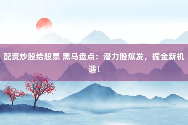 配资炒股给股票 黑马盘点：潜力股爆发，掘金新机遇！