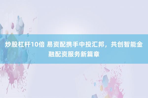 炒股杠杆10倍 易资配携手中投汇邦，共创智能金融配资服务新篇章