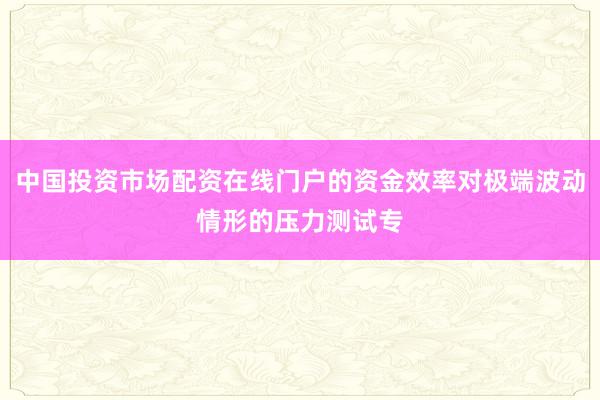 中国投资市场配资在线门户的资金效率对极端波动情形的压力测试专