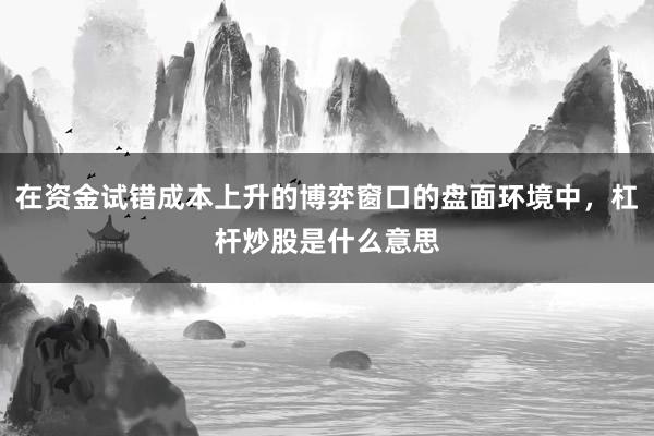 在资金试错成本上升的博弈窗口的盘面环境中，杠杆炒股是什么意思