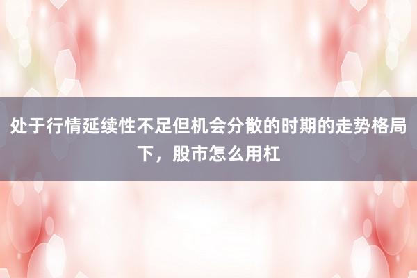 处于行情延续性不足但机会分散的时期的走势格局下，股市怎么用杠
