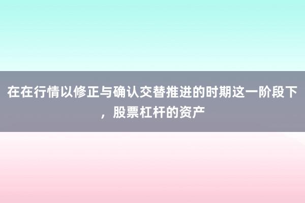 在在行情以修正与确认交替推进的时期这一阶段下，股票杠杆的资产