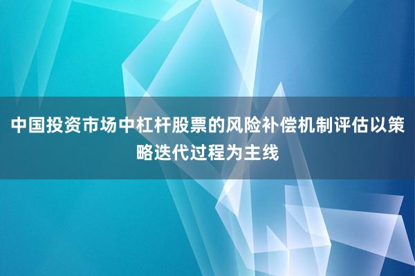中国投资市场中杠杆股票的风险补偿机制评估以策略迭代过程为主线